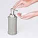 mDesign Foaming Soap Ceramic Dispenser Pump Bottle for Bathroom Vanities or Kitchen Sink, Countertops - Pack of 2, Light Gray/Chrome
