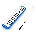 Vangoa 32 Key Melodica Instrument Blue Portable with Wipe Cloth, Carrying Bag, Key Stickers, Double Mouthpieces and Long Tubes