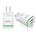 WITPRO Dual USB Port 2.1A 5V Wall Charger Power Adapter Plug for Select Models