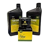 2 Quarts John Deere Turf-Gard SAE 10W-30 Oil Plus AM125424 Filter. Fits Many Lawn Mowers - Check Description