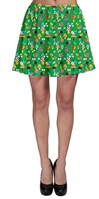 CowCow Womens Mushrooms Colorful Toadstool Fungus Vintage Skater Skirt, XS-5XL