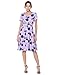 ZAFUL Women Short Sleeve V Neck Collect High Waist Knee Length Floral A-Line Dress