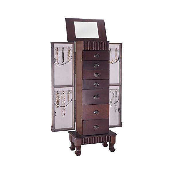 Giantex Standing Jewelry Armoire Storage Chest with 7 Drawers