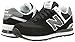 New Balance Men's ML574 Classic Sneaker,Black/White,10.5 D US