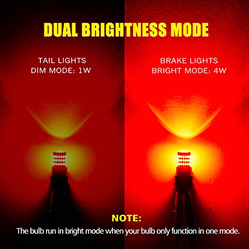 AUXLIGHT 2057 1157 2357 7528 2057A 1157A 2357A LED Bulbs Brilliant Red, Ultra Bright 57-SMD LED Replacement for Brake/Tail Lights, Blinker Lights, Turn Signal/Parking or Running Lights (Pack of 2) - Thumbnail 3