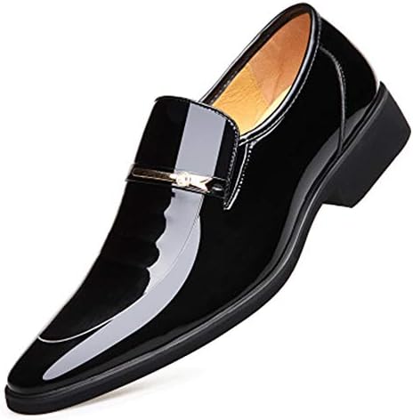 F1rst Rate Men's Pointed-Toe Tuxedo Dress Shoes Casual Slip-on Loafer for Business Wedding