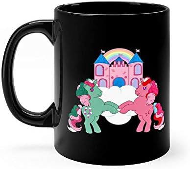g1 my little pony fizzy and galaxy at dream castle 11oz Black Ceramic Horse Lover Tea Coffee Mug Funny and Inspirational Gifts for Equestrian Owner Men Women