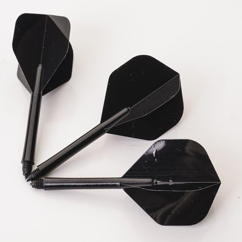 BLACK POLY STANDARD FLIGHTS AND NYLON STEMS DART COMBO MEDIUM LENGTH