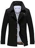 Sawadikaa Men's Single-Breasted Cotton Lightweight Jacket Windbreaker Wind Trench Coat Bomber Jacket