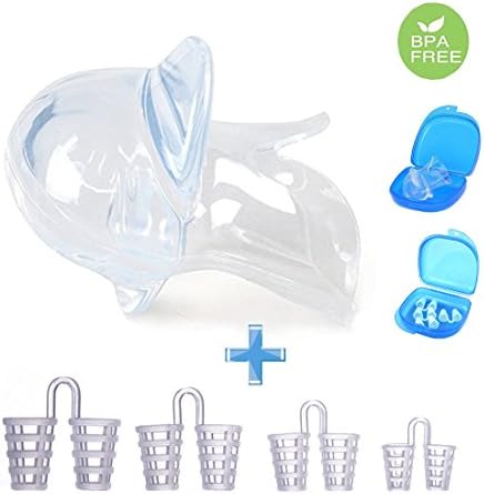 Stop Snoring Solution - Anti Snoring Sleep Aid for Natural and Comfortable Sleep, Silicone Tongue Retainer and Nose Vents, BPA and Toxin Free