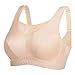 SYROKAN Women's Plus Size High Impact No-Bounce Full Figure Cami Sports Bra Beige 36F