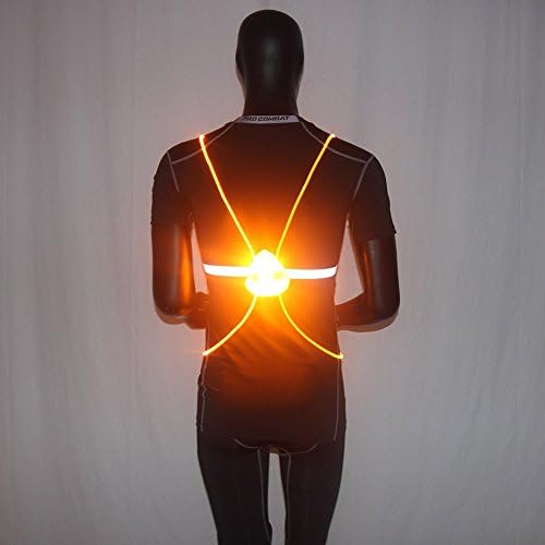 Reflective Safety Led Vest and Belt with High Visibility Flashing and Multicolored Led Fiber Optics- for Running, Walking, Cycling - Adjustable, Lightweight, Waterproof (yellow)