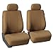 FH Group Car Seat Covers Taupe Front Seats Only, Airbag Compatible Supreme Cloth Seat Covers Universal Fit Interior Accessories Cars Trucks SUV Car Accessories Protector Automotive Seat Covers
