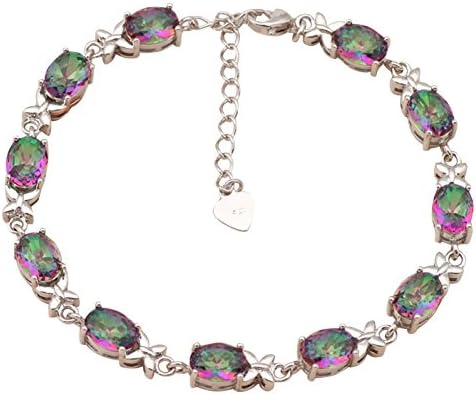 Fantastic Mystic Topaz Rainbow Topaz Glittering Zirconia Silver 925 Bracelets For Women Tb523A