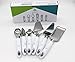 pakpef (TM), 6 Piece Stainless Steel Kitchen Utensils Set, Bottle/Can Opener, Ice-cream Scoop, Cheese Grater, Vegetable/Fruit Peeler, Cheese Spatula and Cake Spatula,Cooking Set