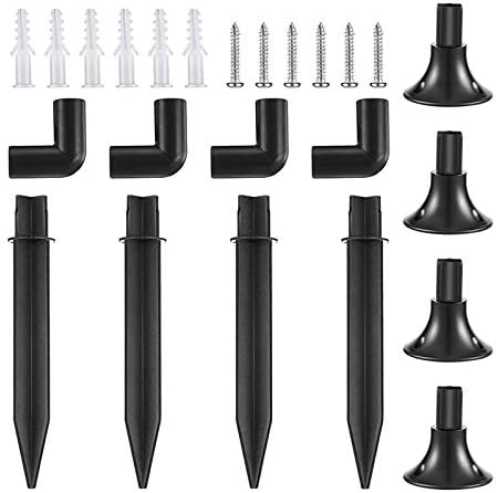 Amazon Co Jp L 12個のソーラートーチライトアクセサリーにはプラスチックグランドスパイクウォールコネクタベースと固定ネジが含まれます ホーム キッチン