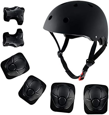 shuangjishan Kids Sport Protective Gear Set, Helmet and Pads of Wrist, Elbow, Knee, for Skateboarding, Skating, Scooter, Rollerblading, Cycling and Other Extreme Sports Activities
