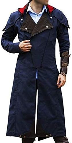 Assassin's Creed Unity Arno Victor Dorian Denim Cloak Cosplay Coat Hoodie Attached | Assassins Creed Coat