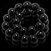 Natural Genuine Black Onyx Beads, maxin Bling Jewelry 8MM Semi-Precious Gemstones elastic Bracelet,Unisex