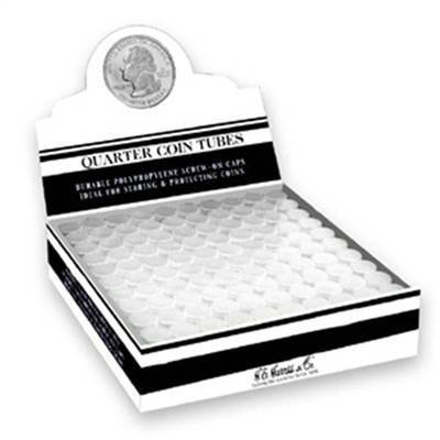 100 Round Quarter Coin Tubes Round Quarter New Durable Polypropylene - Box 100