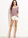 SheIn Women's Crisscross Cold Shoulder Half Sleeve T-Shirt - Burgundy Small