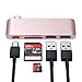 Satechi Aluminum Type-C USB 3.0 3-in-1 Combo Hub with USB-C Pass-Through - Compatible with 2020/2018 MacBook Air, 2020/2018 iPad Pro, 2017/2016 MacBook 12-Inch (Rose Gold)