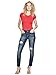GUESS Factory Women's Sienna Curvy Skinny Jeans in Dark Destroy Wash