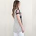 Blackobe Womens Spring Summer Flower Print Short Sleeve Striped T Shirt (L, D)