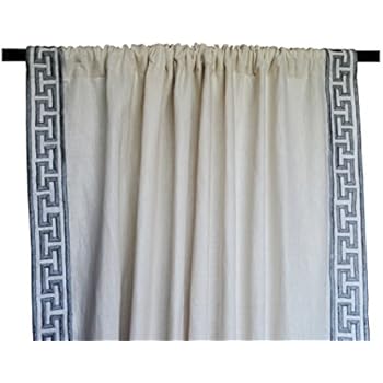 Amazon Com Amore Beaute Handcrafted Ivory Linen Curtain Panel In