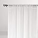 DWCN White Faux Linen Sheer Curtains - Textured Semi Voile Bedroom and Living Room Curtains, Set of 2 Rod Pocket Curtain Panels, 52 x 63 Inch Length