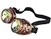 Lelinta Steampunk Rave Glasses Goggles with Rainbow Crystal Glass Lens,Red Copper,Adjustable