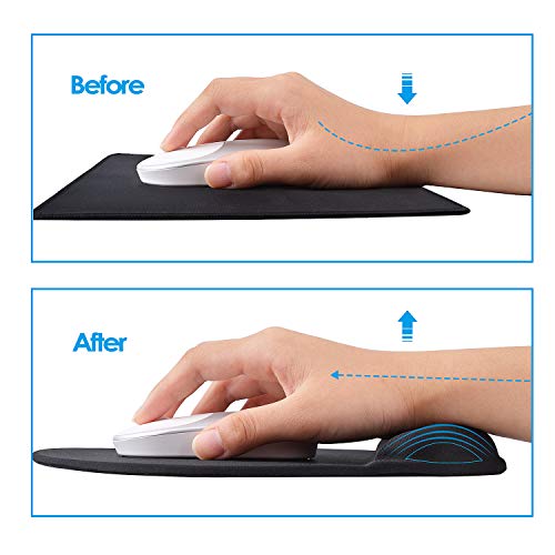MROCO Mouse Pad with Gel Wrist Rest, Mousepad with Non-Slip PU Base Mouse Pad with Wrist Support Mousepad Wrist Rest Mouse Mat for VicTsing,Pictek,Logitech,Razer Mouse 9.84 X 8.66 inches 3 Pack