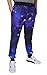 Westkun Men's Galaxy Gym Sport Joggers Sweatpants/Shirts,Universe,X-Large