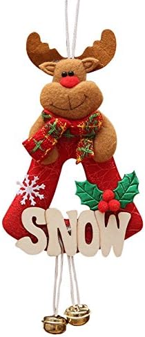 MONOMONO-Christmas Tree Hanging Ornament Santa Snowman Bear Deer Xmas Cloth Party Pendant (deer)