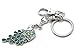 Soulbreezecollection Gorgeous Peacock Bird Animal Lover Keychain Key Ring Charm Dark Green AB Glitter Enamel
