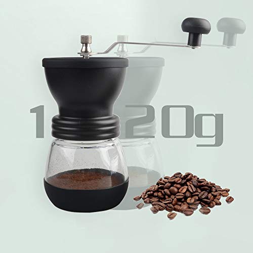 Stlend Manuelle Kaffeemühle, Handkaffeemühle mit Keramikgrat, zwei Klarglasgläser, je 350 ml, Edelstahlgriff, geeignet… – Bild 7