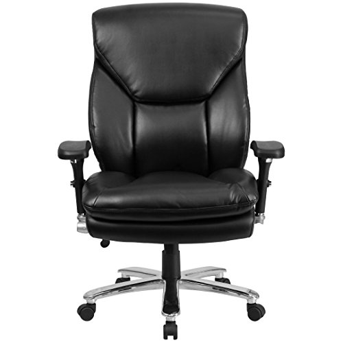 MFO-247-Intensive-Use-Multi-Shift-Big-Tall-400-lb-Capacity-Black-Leather-Executive-Swivel-Chair-with-Lumbar-Support-Knob