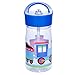 Wildkin Kids 16 Oz Water Bottle – Straw Lid & Handle, Easy to Clean, Ideal for School & Travel - Trains, Planes, and Trucks