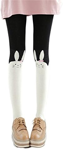 BLESSI Women's Cute Rabbit Cotton Pantyhose Thick Stockings Pantyhose (White)