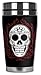 Mugzie Fancy Skull Travel Mug with Insulated Wetsuit Cover, 16 oz, Black