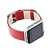 Fitbit Blaze Accessory Band, Vancle Luxury Genuine Leather Replacement Wrist Watch Strap for Fitbit Blaze (Red, S(5.5-6.7 inch))