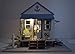 Rylai 3D Puzzles Wooden Handmade Miniature Dollhouse DIY Kit Light Happiness Coast Series Dollhouses Accessories Dolls Houses with Furniture LED Music Box