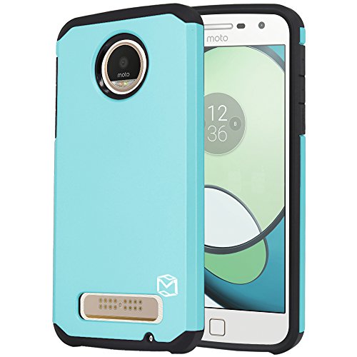 Moto Z Play Case, MP-Mall [Dual Layer] [Shockproof] Armor Hybrid Defender Anti-Drop Rugged Protective Case Cover Fit For Moto Z Play Droid (Mint)