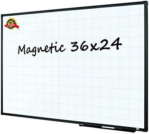Lockways Phantom Line Magnetic Dry Erase Planning Board, Grid Pattern Whiteboard Planner 36 x 24 Inch