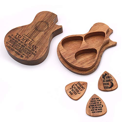 ROWEQPP Guitar Pick Suit Wooden Guitar Picks Case Delicate Guitar Picks Guitar Accessories