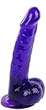 Perfect Purple Realistic Dildo By Healthy Vibes - Lifelike Look and Feel Sex Toy for Women - Slim for Anal