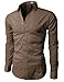 H2H Mens Classic Dress Slim Fit Shirts Breathable Long Sleeve of Various Styles
