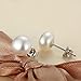 Sterling Silver White Freshwater Cultured Pearl Button Stud Earrings (6-6.5mm)…