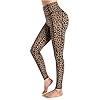 YUYOGAP Dames Yoga Broekzakken Luipaardprint Hoge Taille Workout Leggings Hardloopbroek