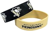 NHL Pittsburgh Penguins Silicone Rubber Bracelet Set, 2-Pack
